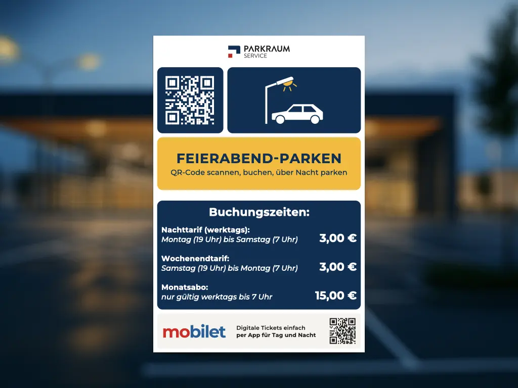 Beschilderung für Feierabend-Parken
