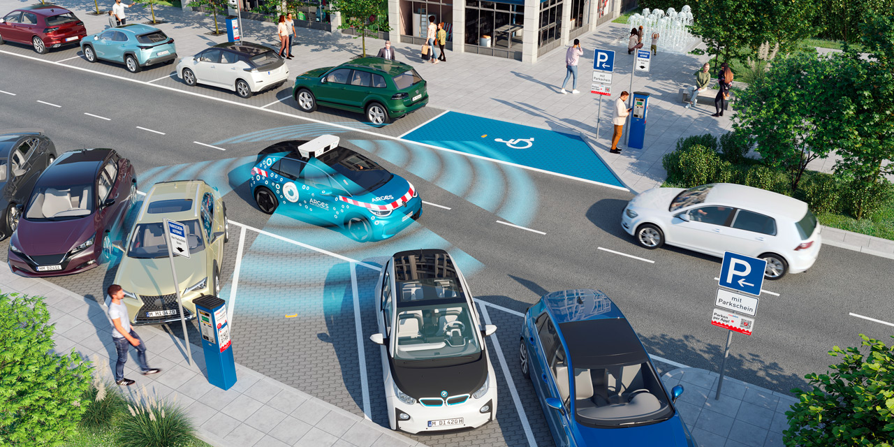 Visualisierung des Argos Scan-Cars im Einsatz