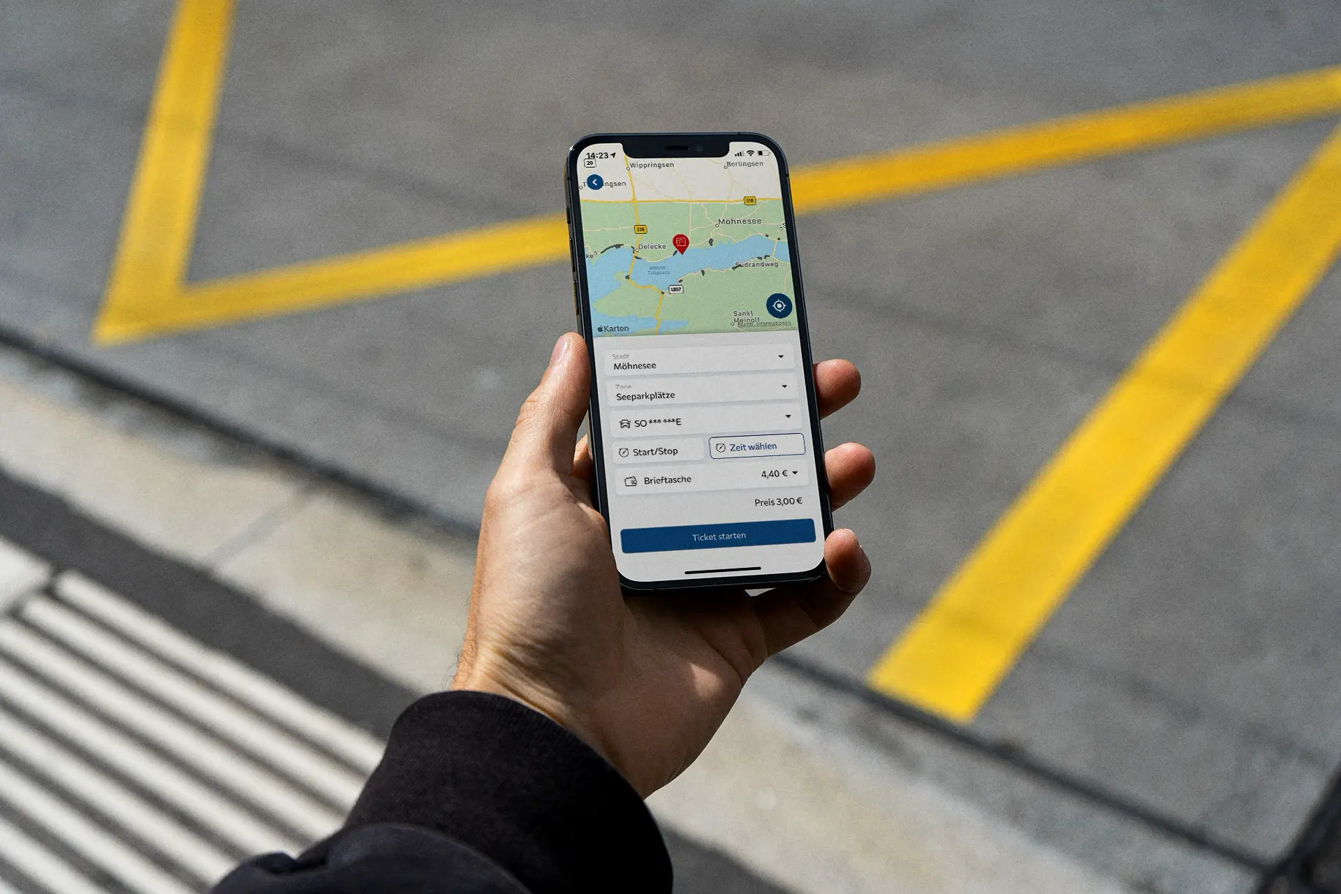Ansicht der mobilet-App auf dem Smartphone